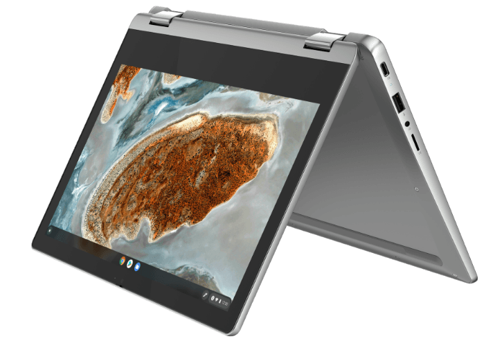 Ideapad Flex 3 Chromebook Gen 6 (11″ MTK) tent mode, screen on