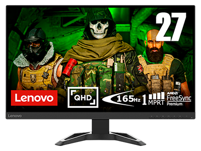 Lenovo G27q-30 27" QHD Gaming Monitor (VA, 165Hz 1ms, HDMI DP, FreeSync Premium, HDR Decoding, Kantelbaar/In hoogte verstelbaar)