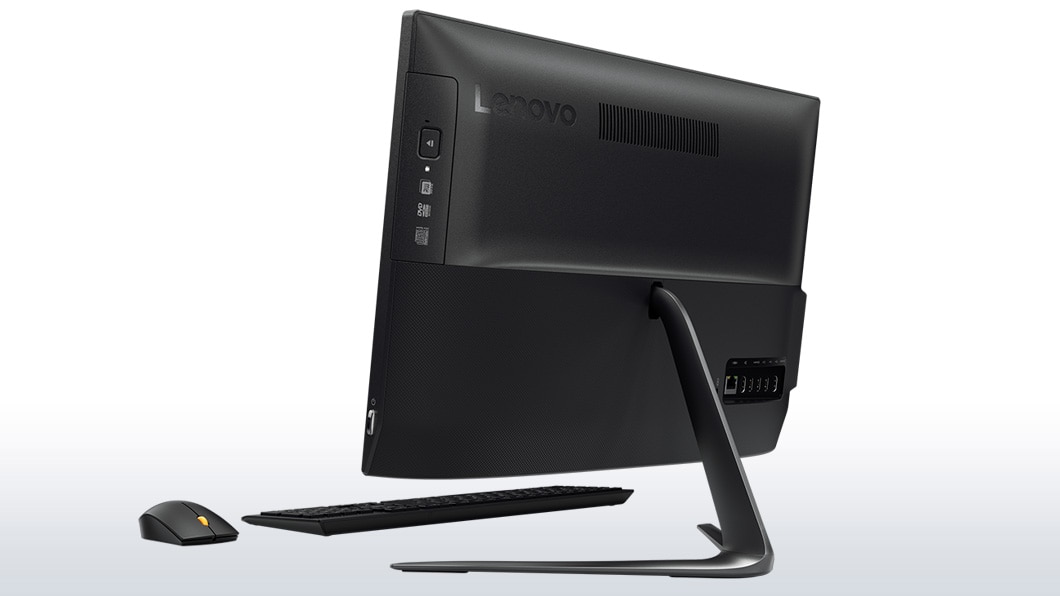 Lenovo Ideacentre AIO 510 (23), back right side view showing ports and optical drive