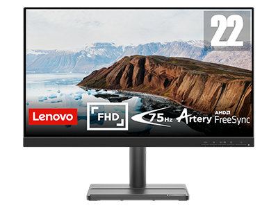 Écran Lenovo L22e-30 22" FHD (VA, 75Hz 4ms, HDMI VGA, FreeSync, Support pour Téléphone, Inclinable)