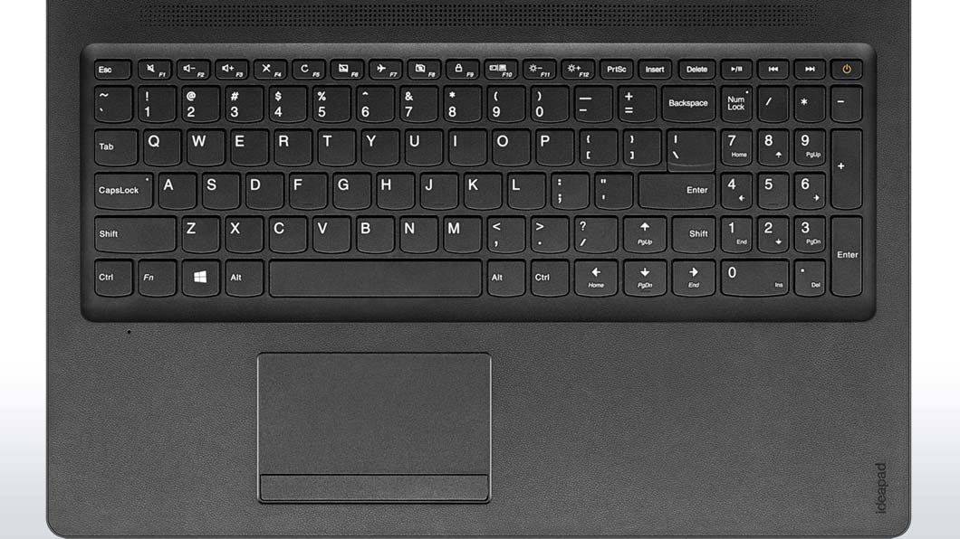 Lenovo Ideapad 110 (15, AMD) Overhead View of Keyboard