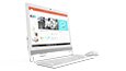 Lenovo Ideacentre AIO 310 (20) in white, front left side view with keyboard and mouse thumbnail