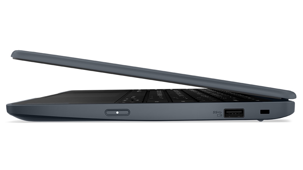 Lenovo 100w Gen 4 (11” Intel) laptop – right side view, with lid slightly open