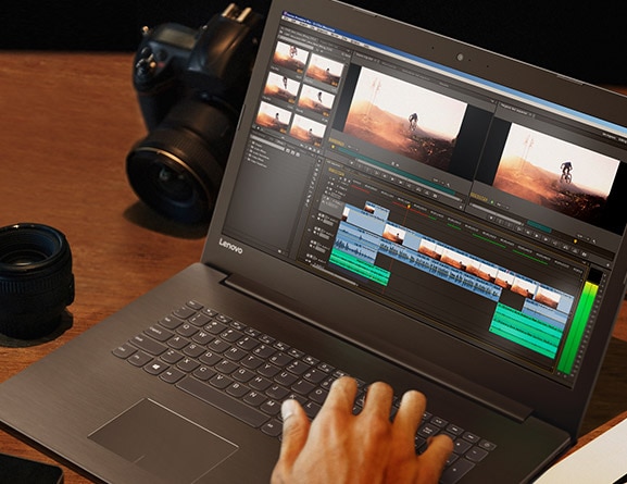 Lenovo V320 in use, with video being edited.