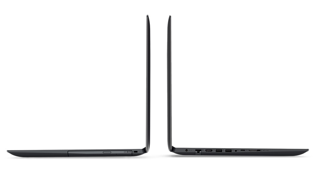 Two Lenovo V320 (17)'s back to back, right and left side views