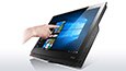 Lenovo ThinkCentre M900z Touch AIO, front right side view with hand touching screen thumbnail