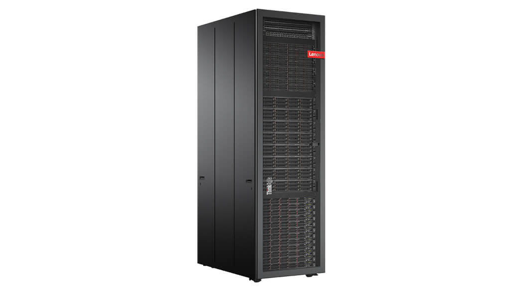 Lenovo ThinkAgile SXN3000 Series with 42U Rack Front Right Side View