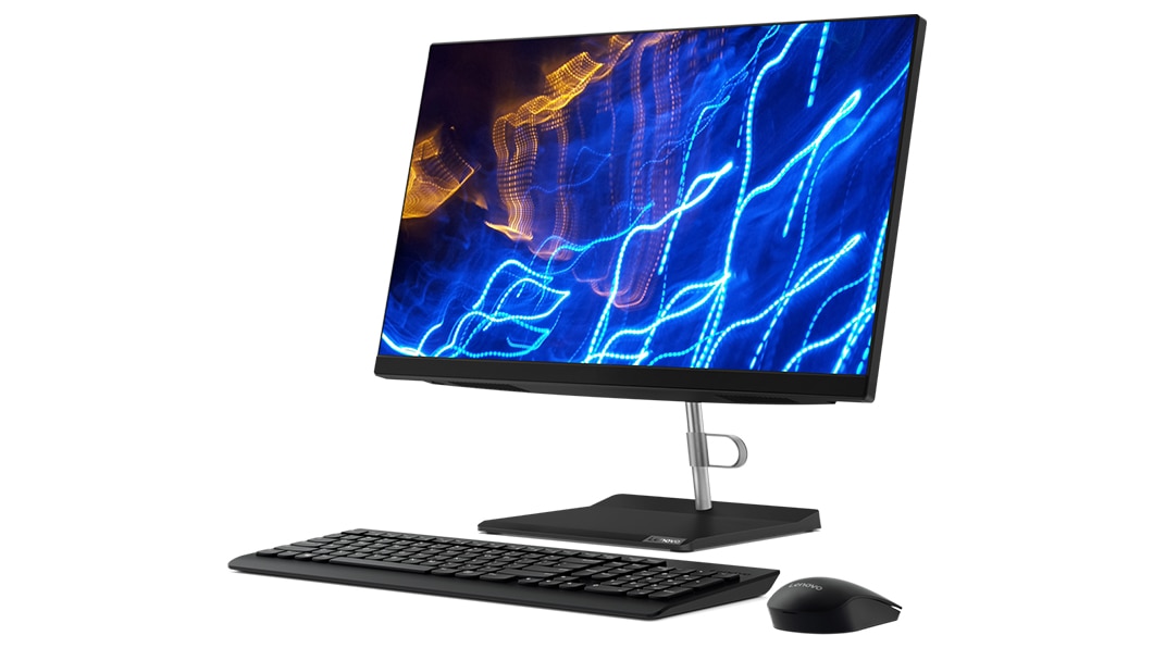 Lenovo V540 AIO desktop with keyboard and mouse