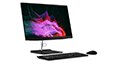 Lenovo V540 AIO desktop, left front angle view with keyboard and mouse