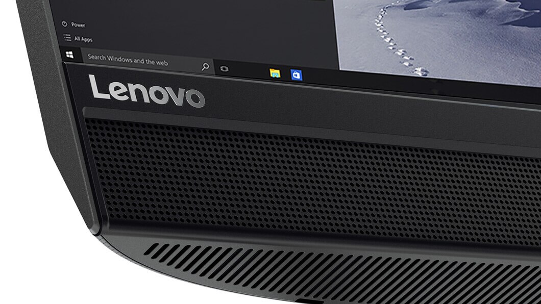 Lenovo Ideacentre AIO 510S (23) in black, left side display and speaker detail view