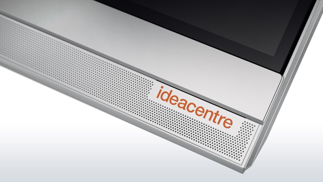 Lenovo Ideacentre AIO 520S (23), speaker detail with Ideacentre logo