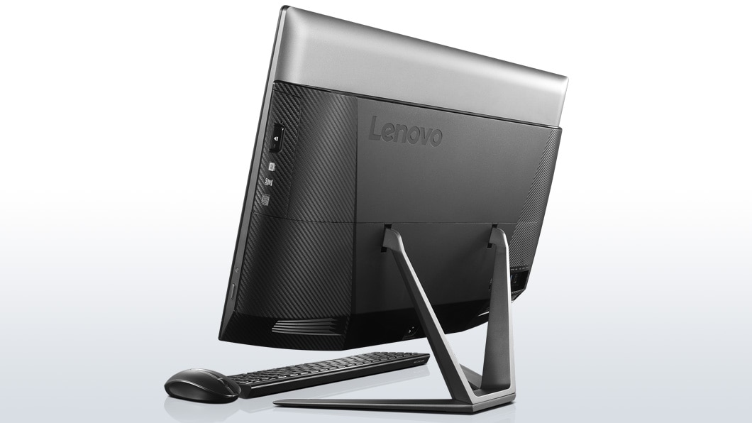 Lenovo Ideacentre AIO 700 in black, back right side view featuring optical drive