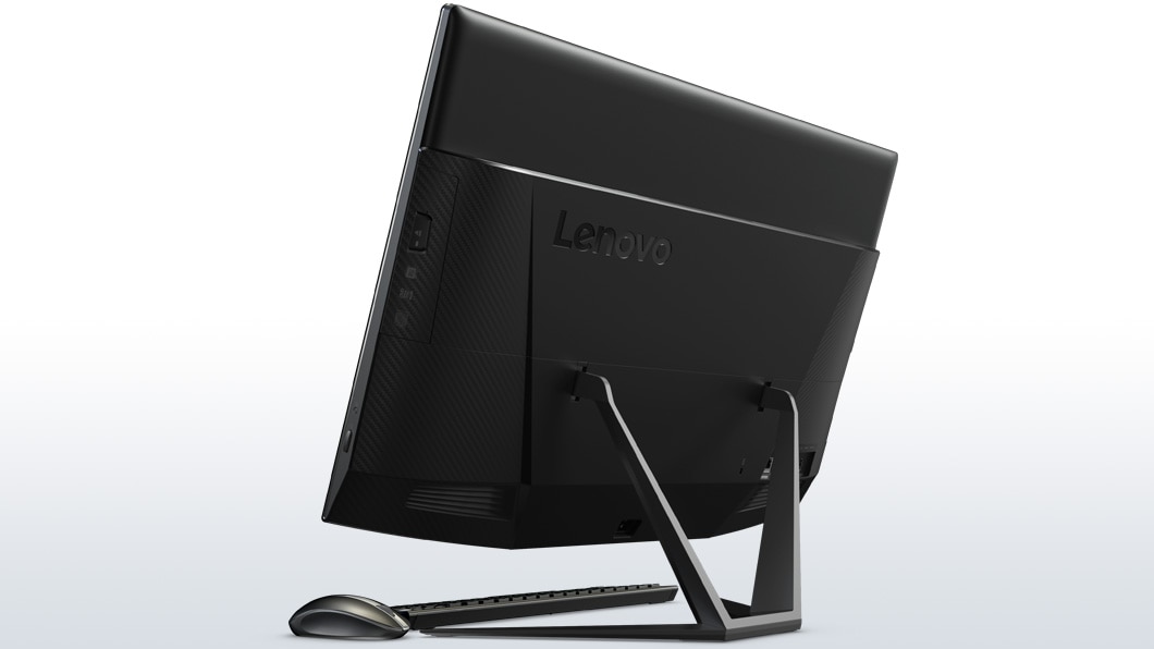 Lenovo Ideacentre AIO 700 (27), back right side view with keyboard and mouse
