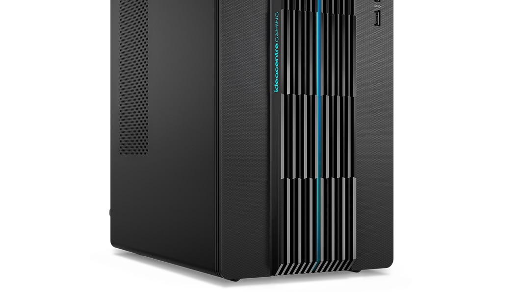 Three-quarter front-facing lower part crop of Lenovo IdeaCentre Gaming 5i Gen 7 tower PC.