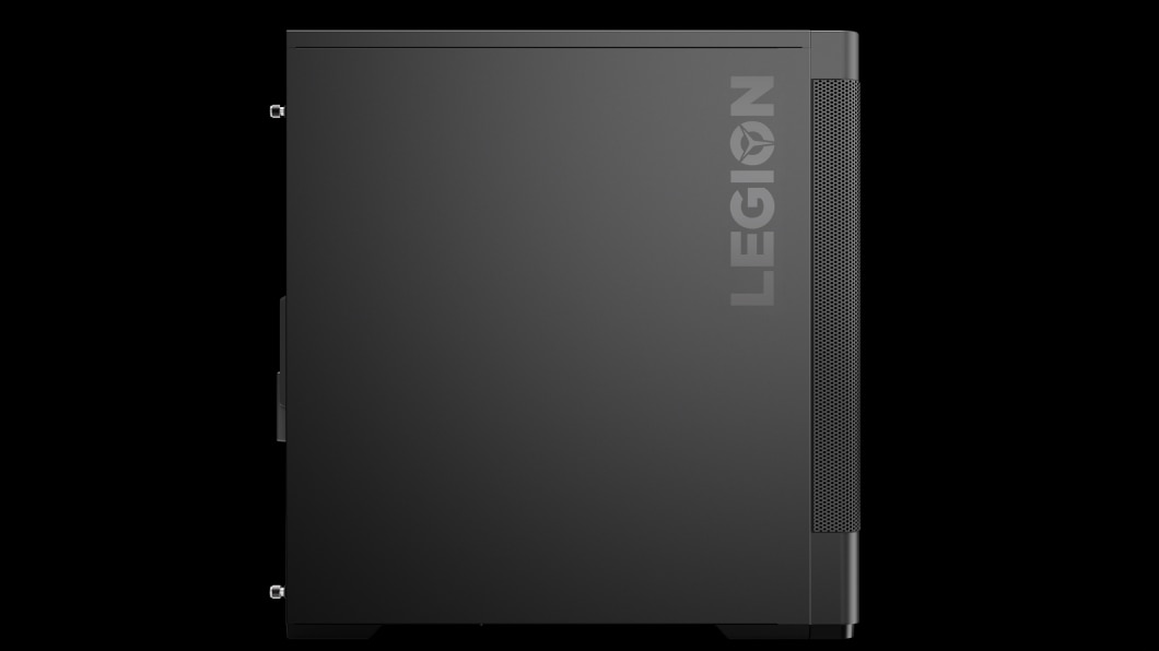Left-side view of the Legion Tower 5 (AMD) desktop computer