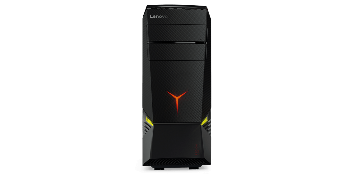 Lenovo Legion Y920 Tower, front view of case panel with customizable embedded RGB LEDs.