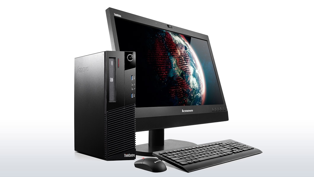 Stolový počítač pre podniky Lenovo ThinkCentre M93/M93p (zobrazený s monitorom)