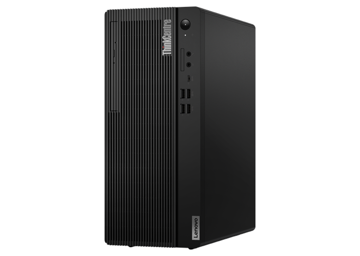 Front-right-facing Lenovo ThinkCentre M70t Gen 3 tower PC.