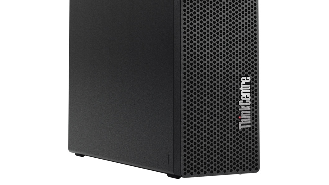 Lenovo ThinkCentre M715 SFF, front detail view of case venting