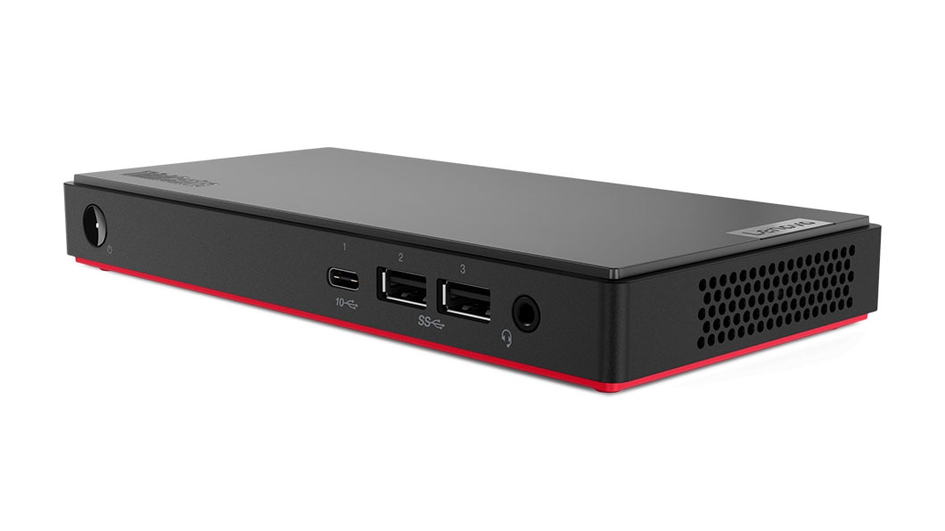 Right side view of Lenovo ThinkCentre M90n Nano showing front ports