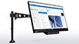 Lenovo ThinkCentre Tiny-in-One 24, front left side view on flexible stand thumbnail