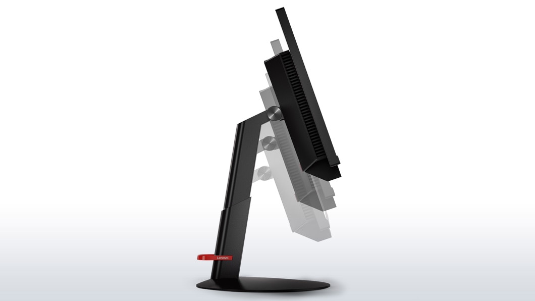 Lenovo ThinkCentre Tiny-in-One 24, left side view showing stand height adjustment