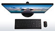Lenovo ThinkCentre Tiny-in-One 24, front overhead view with keyboard and mouse thumbnail