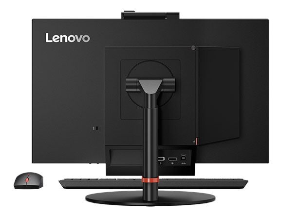 Lenovo ThinkCentre TIO 3 (22), back view with mouse and keyboard