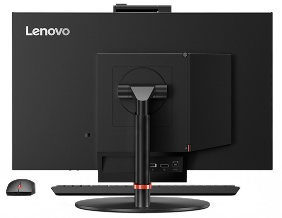 Lenovo ThinkCentre TIO 3 (24), back view with mouse and keyboard