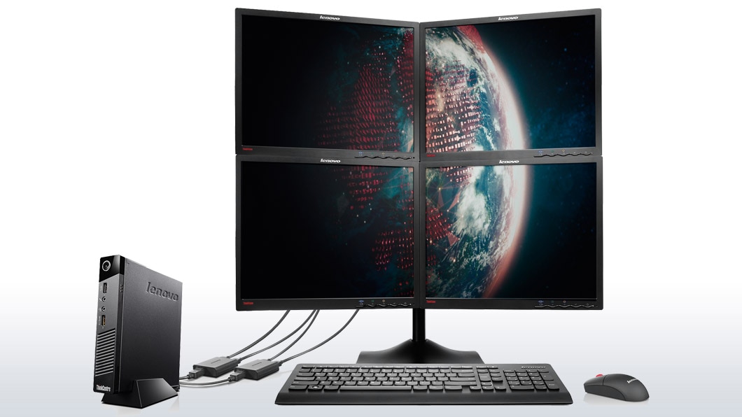 The ThinkCentre M93 M93p supports work across multiple monitors