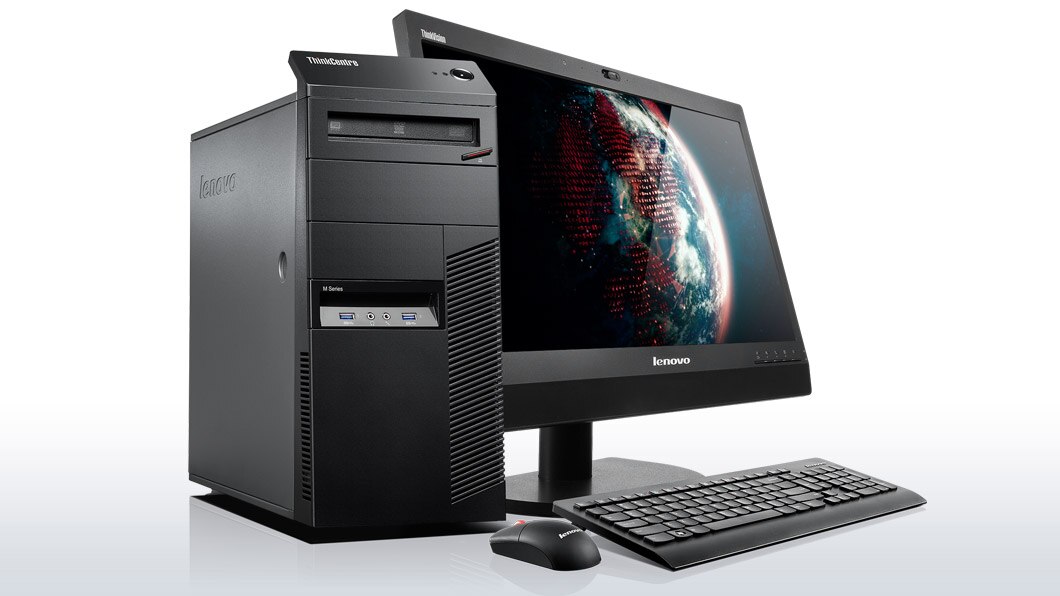Desktop la nivel enterprise Lenovo ThinkCentre M93 / M93p (afișat cu monitor)
