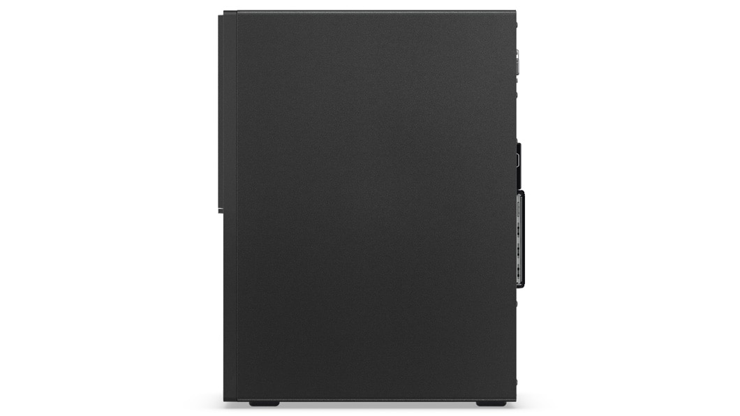 Lenovo V520 tower PC, side view, positioned vertically.