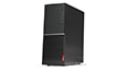 Right angle view of the Lenovo V55t tower desktop