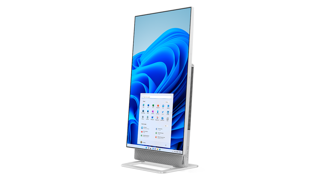 Yoga AIO 7 desktop-pc linker vooraanzicht van verticaal scherm
