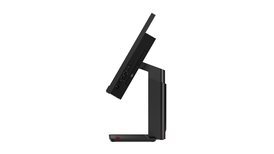 Right-side profile of the Lenovo ThinkCentre M70a Gen 2 all-in-one showing ports and slots.
