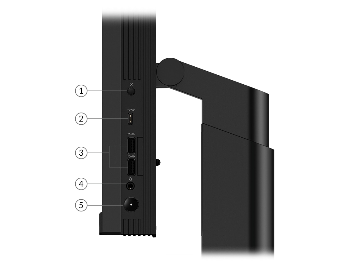 Ports latéraux du tout-en-un Lenovo ThinkCentre M90a