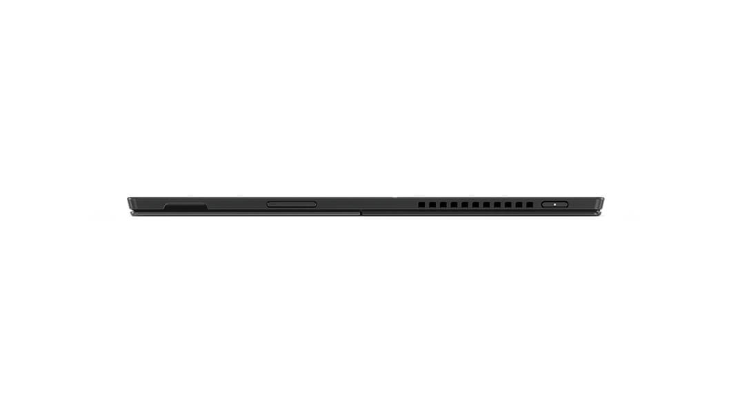 Side view of Lenovo ThinkPad X1 Tablet showing power button, volume, and vents.