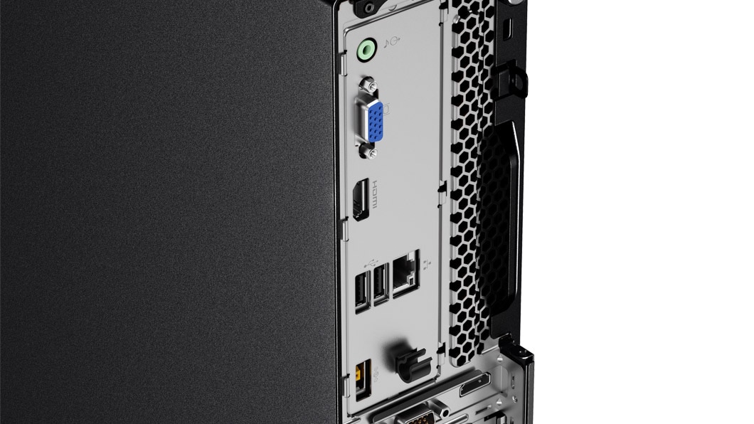 Lenovo Ideacentre 310s, back detail view of ports and venting
