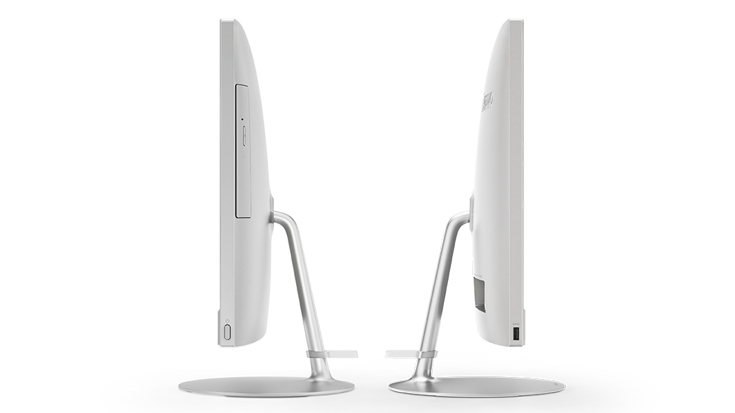 Lenovo Ideacentre AIO 520 (24) in silver, left and right side views