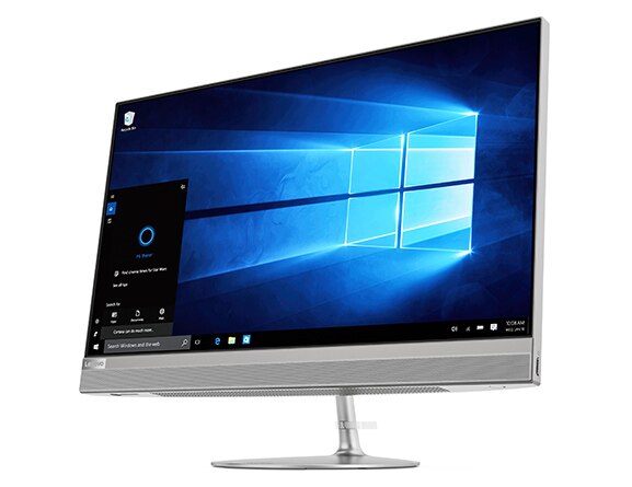 Lenovo Ideacentre AIO 520 (24), front right side view featuring Windows 10 and Cortana
