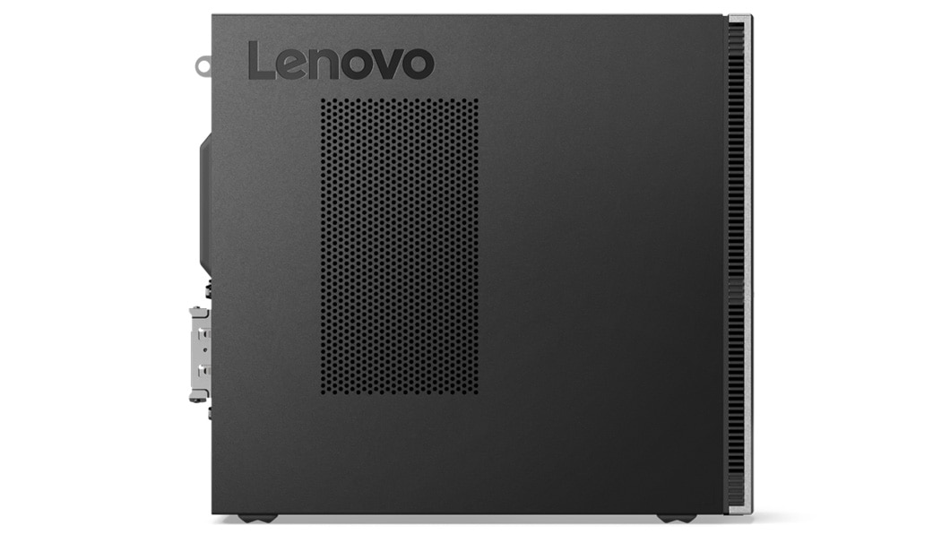 Side view of the Ideacentre 510s, showing the left-hand panel and Lenovo logo