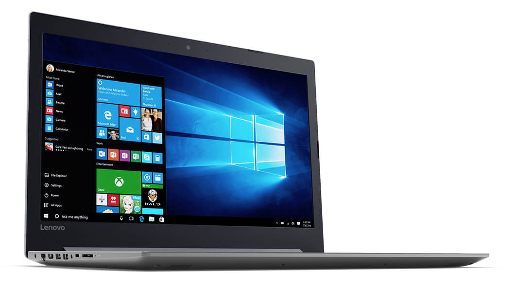 Lenovo Ideapad 320 (17) Front Left Side View, Featuring Windows 10