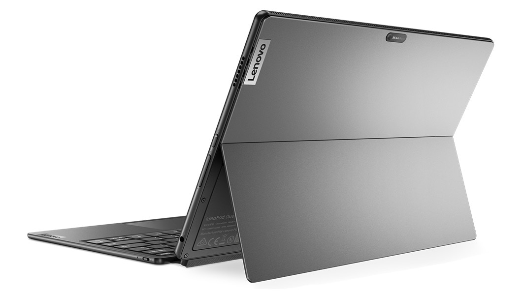 Rear view of IdeaPad Duet 5i Gen 8 laptop with detachable Bluetooth keyboard and stand