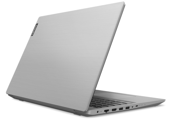 A Platinum Grey version of the IdeaPad L340 (15, AMD), opened at an 45-degree angle