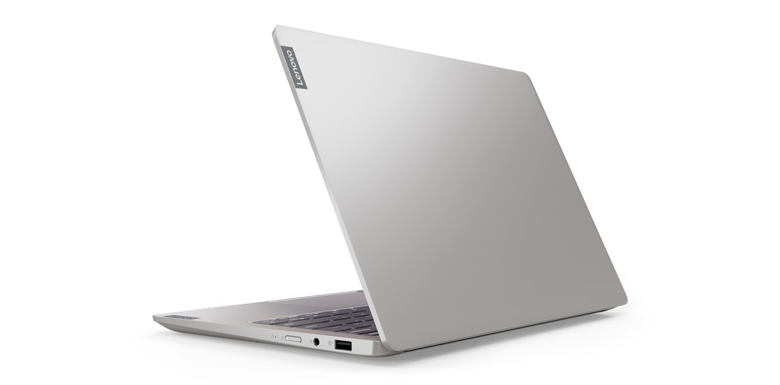 Side view of the Lenovo IdeaPad S540, with the display slightly open.