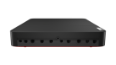Thumbnail: Rear view of Lenovo ThinkSmart Core computing device showing ports with cable management cover closed.