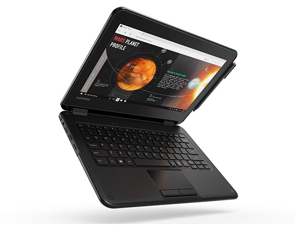 Lenovo N24 education laptop, left side angle view