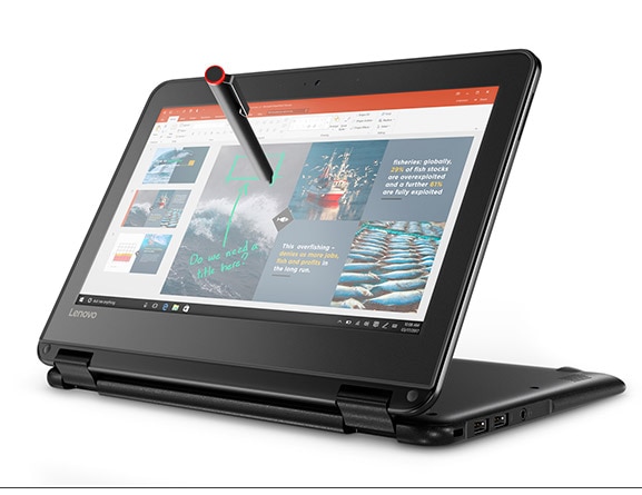 Lenovo N24 in stand mode, with Active Pen