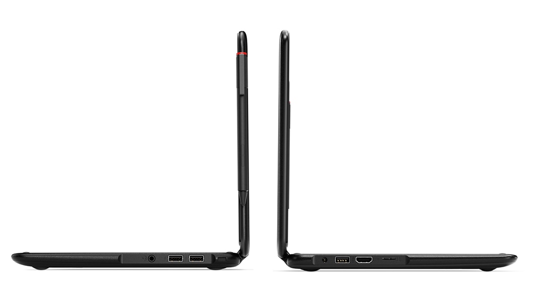 Lenovo N24, left and right side views open 90 degrees