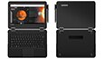 Lenovo N24 open 180 degrees, front and back views thumbnail